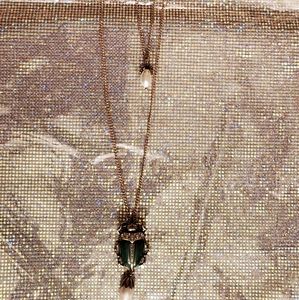 Green Beetle Bug Necklace